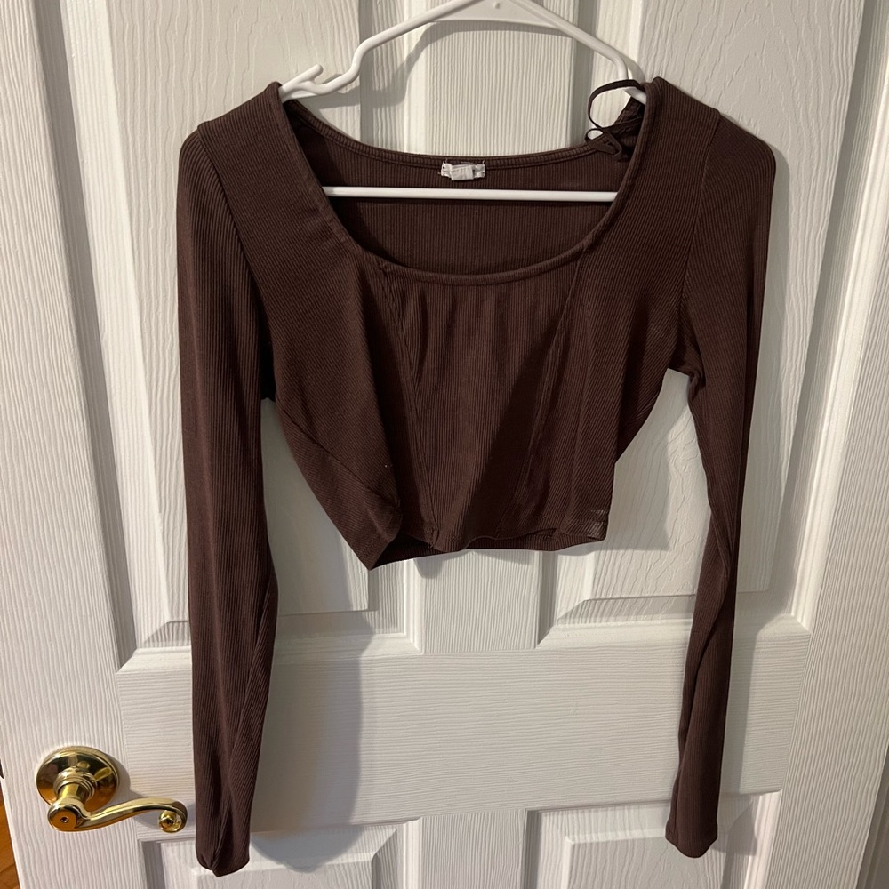 Garage Long sleeve corset style crop top